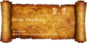 Urda Valéria névjegykártya
