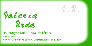valeria urda business card